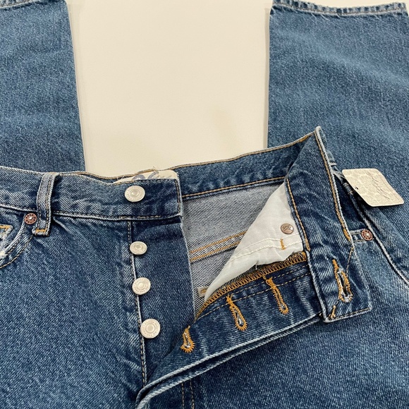 Free People Jeans We the Free The Lass Button Fly Distressed Medium Wash 26 - Picture 9 of 14